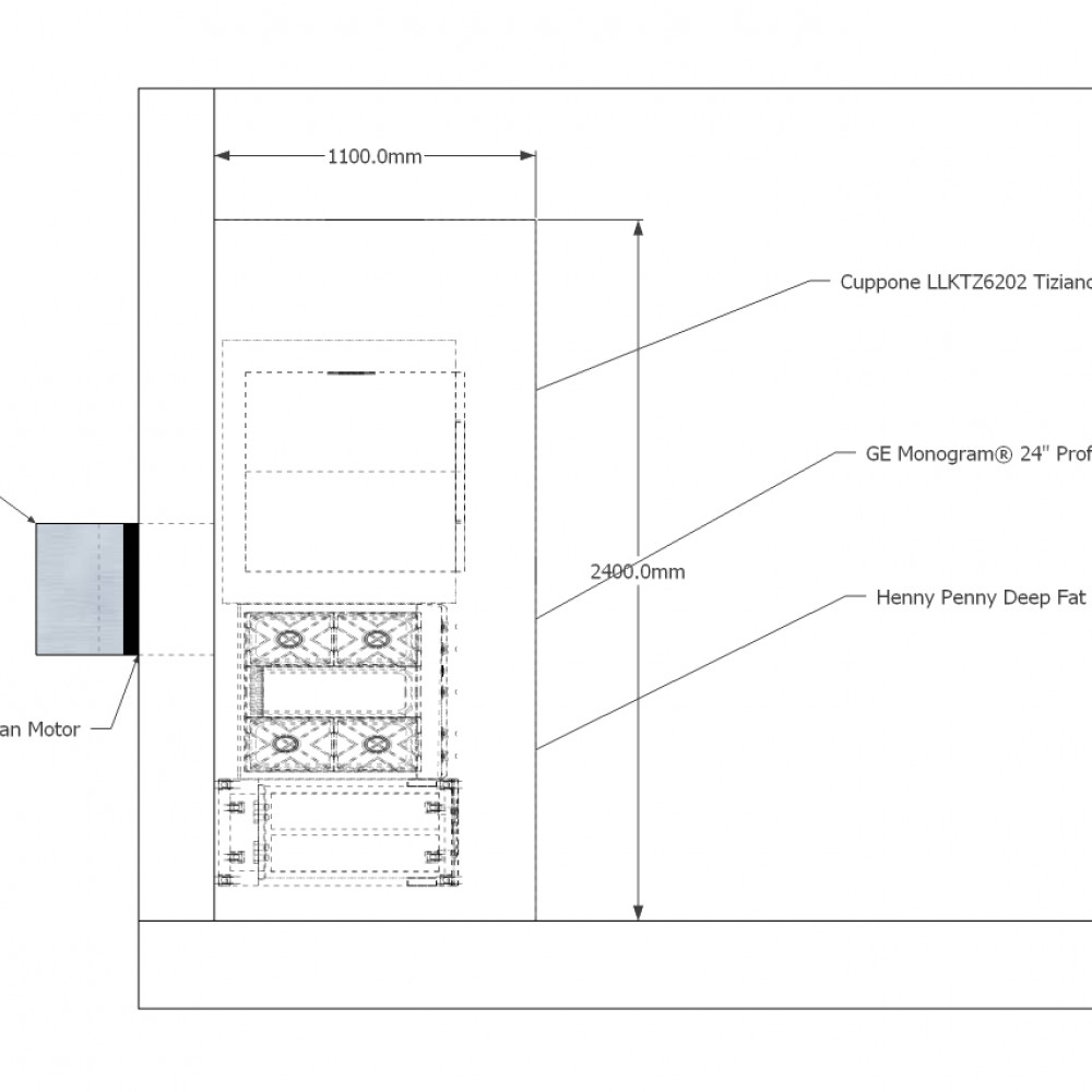 Commercial Kitchen Extraction Hood 2440mm Kit
